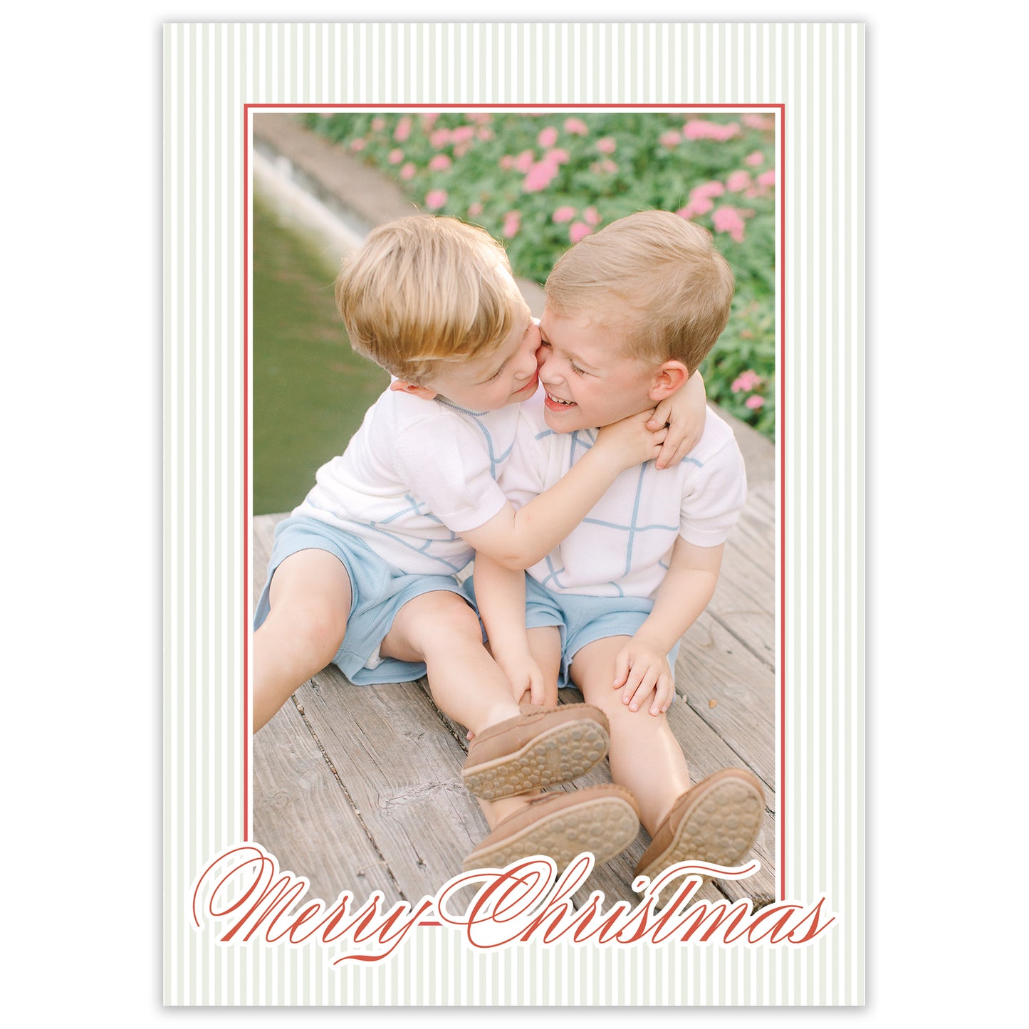 peppermint stripe photo card