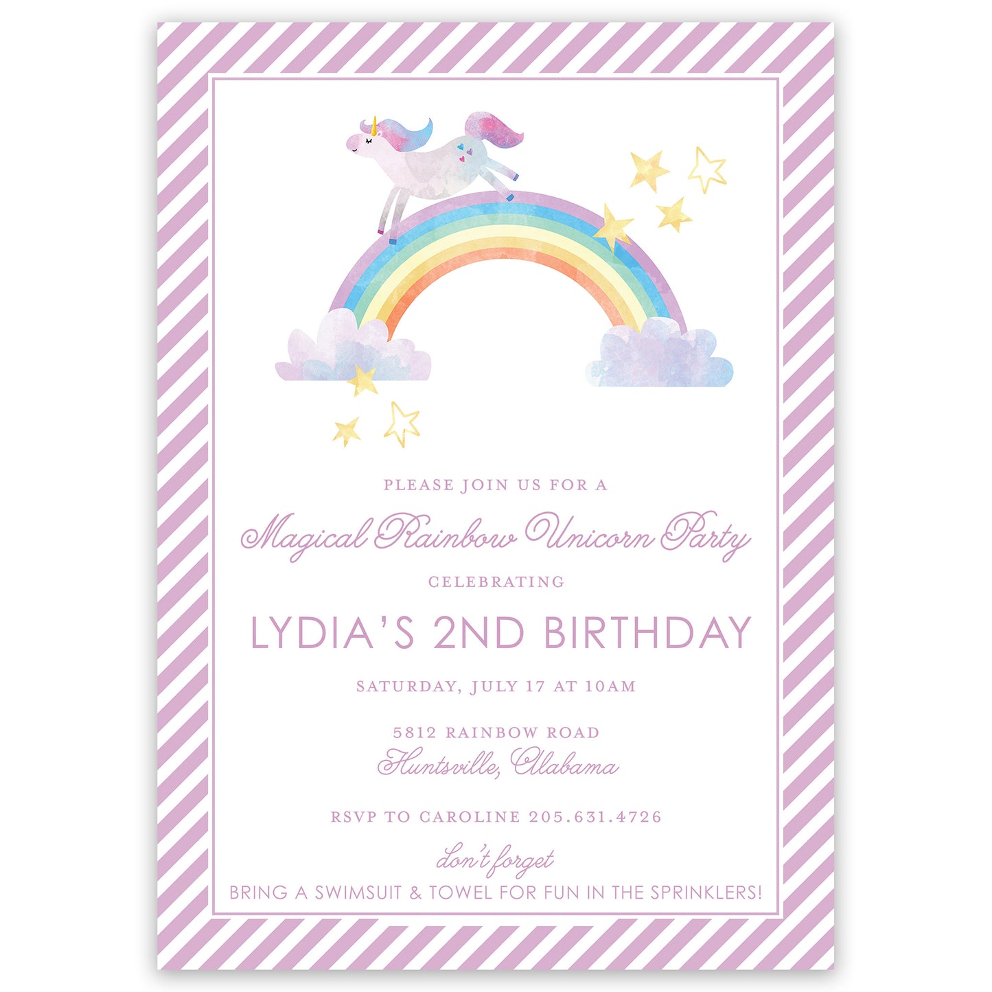 unicorn birthday invitation