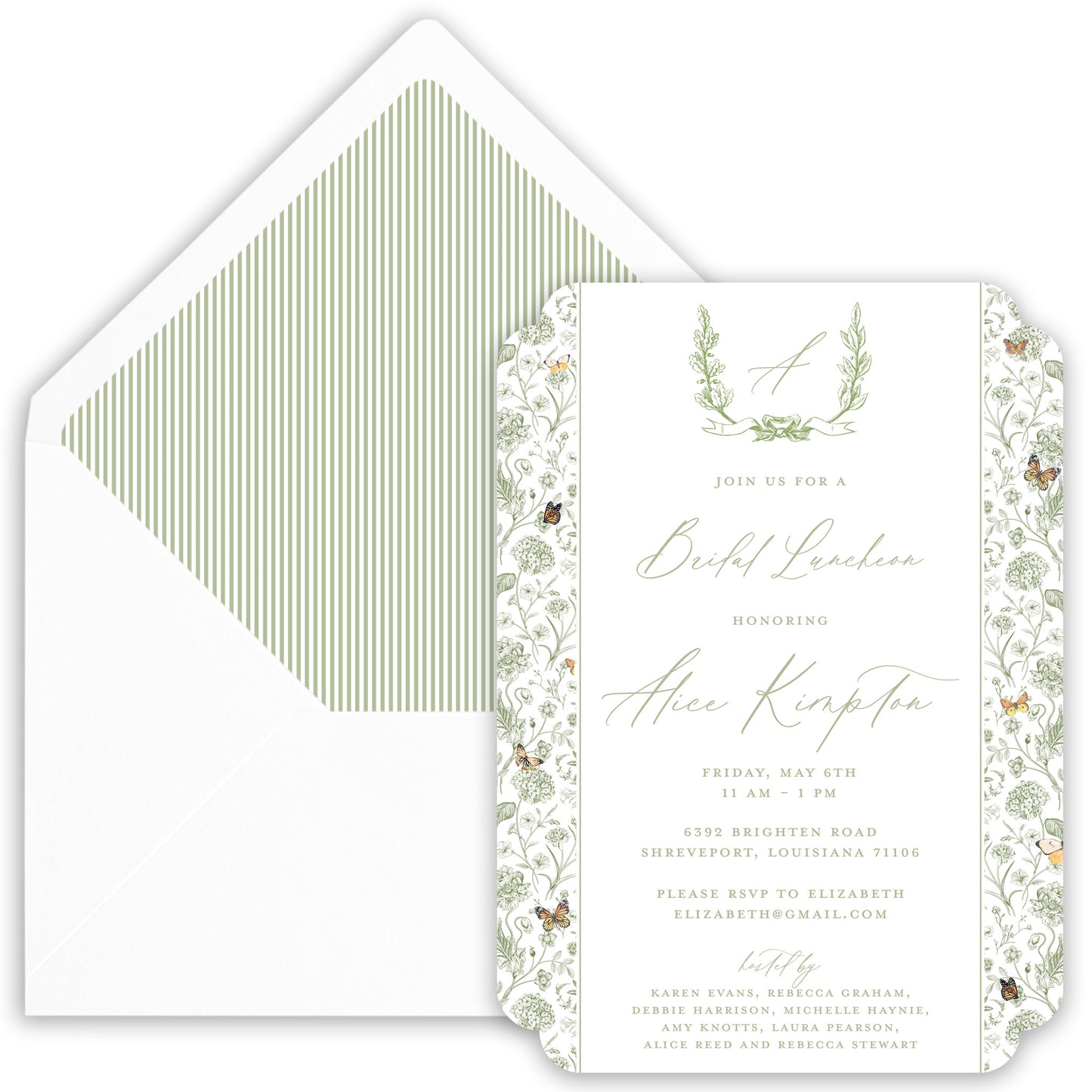 butterfly garden party invitation