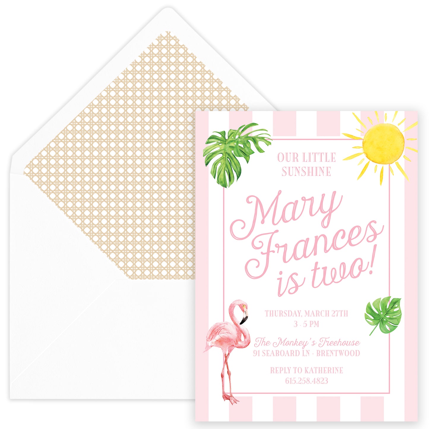 sunshine cabana birthday invitation