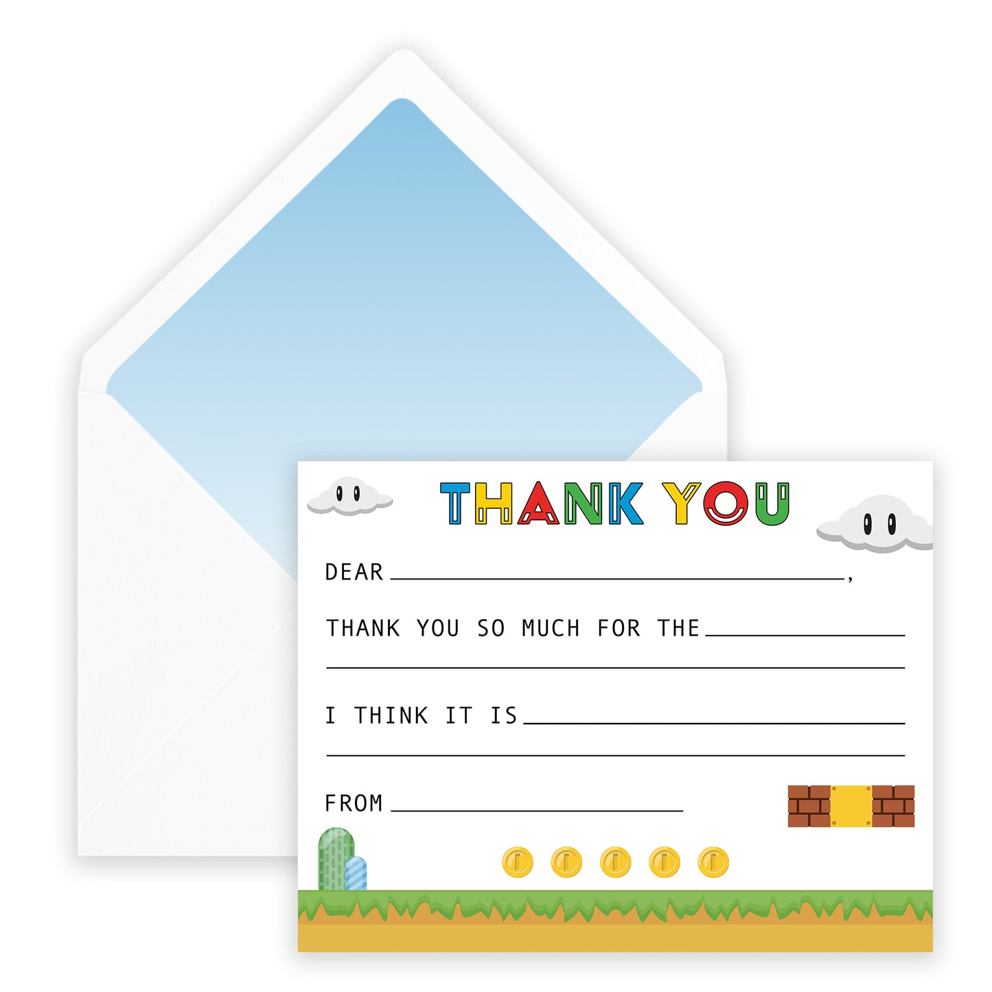 super mario fill-in thank you note