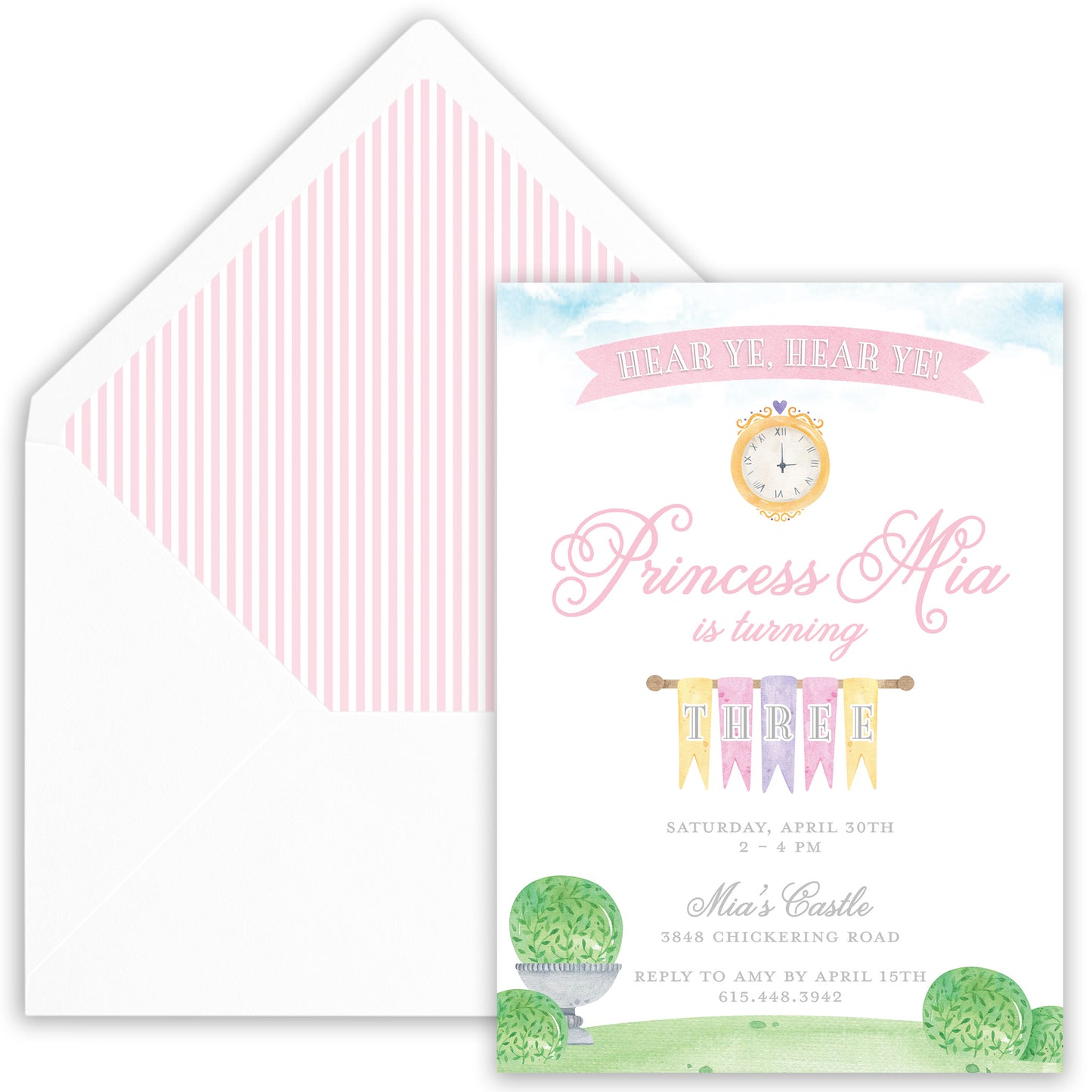 princess & knights birthday invitation