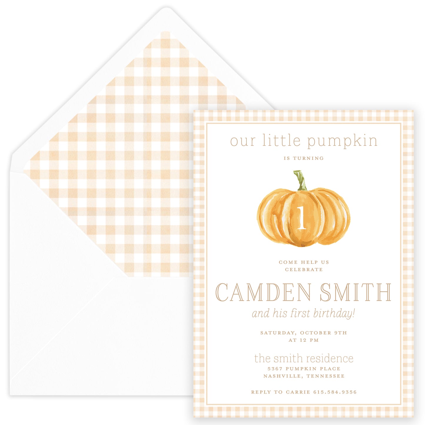 fall pumpkin birthday invitation