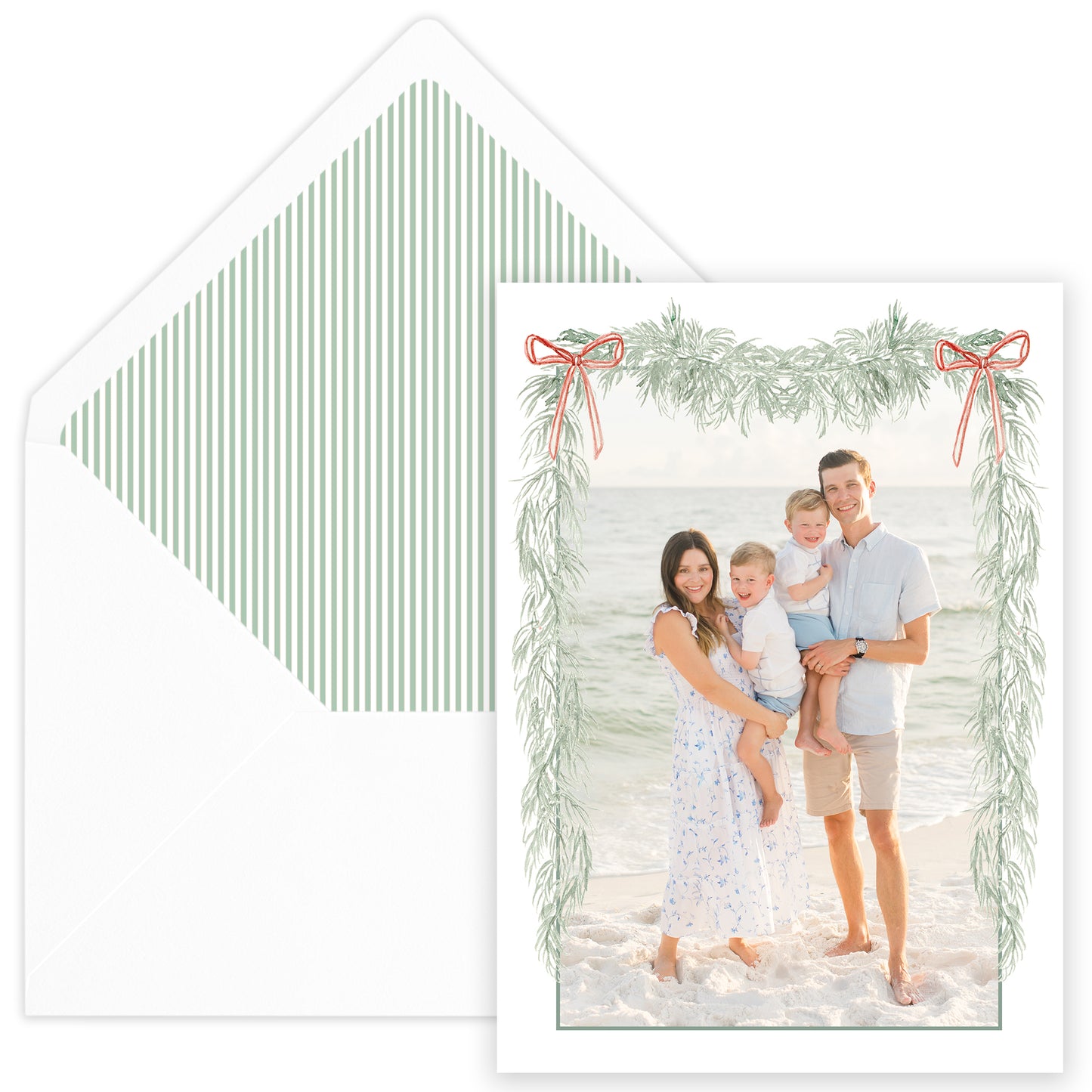 peppermint garland photo card