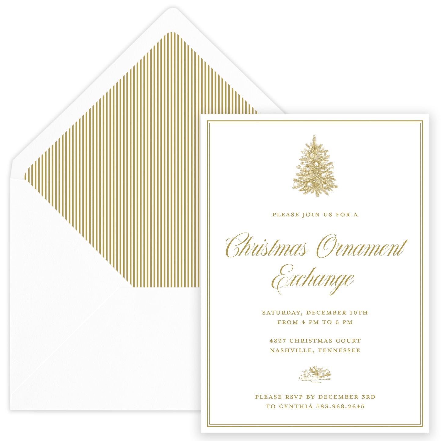 gold holiday party invitation