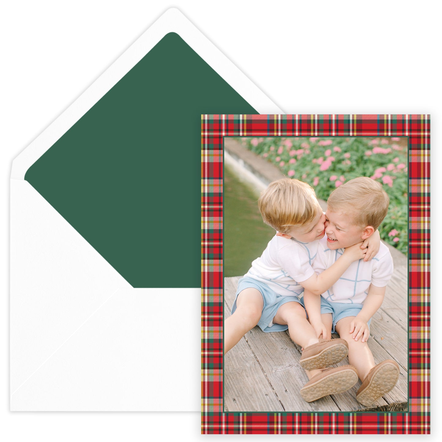 nutcracker plaid portrait full photo card