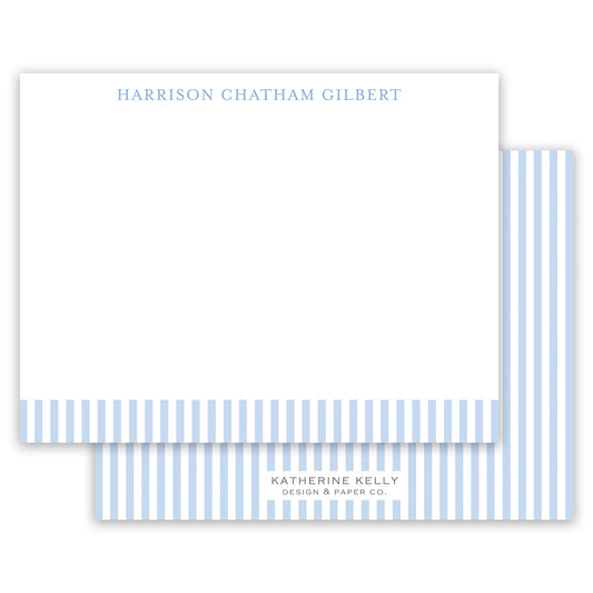 blue classic stripe notecard