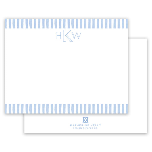 classic watercolor monogram notecard