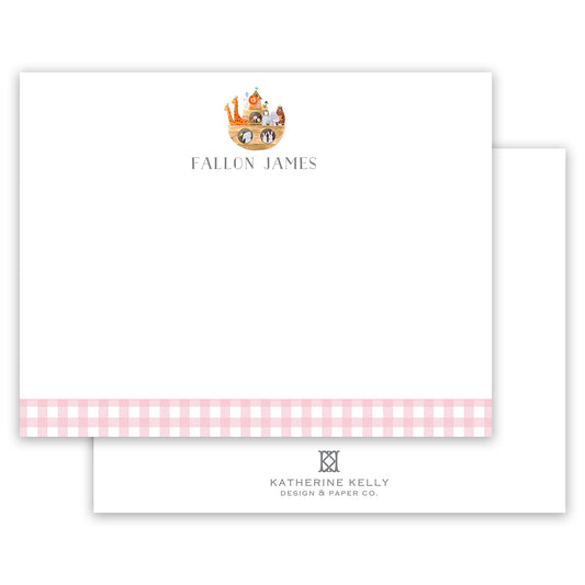 pink noah's ark notecard