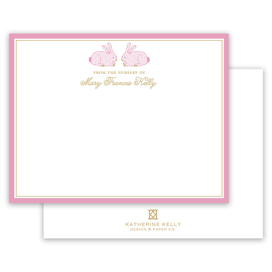 pink bunny notecard