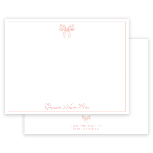 pink bow notecard