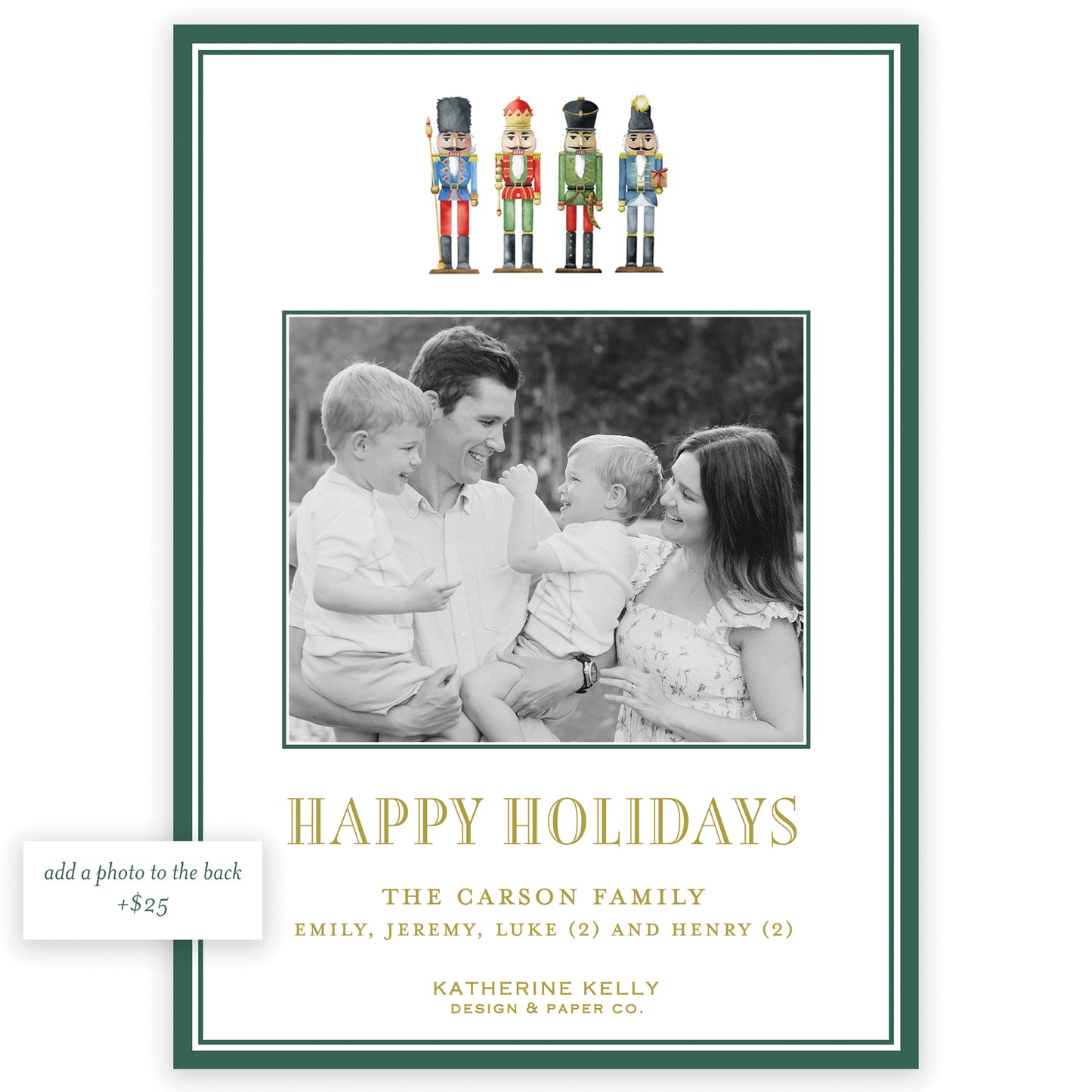 nutcracker plaid portrait full photo card