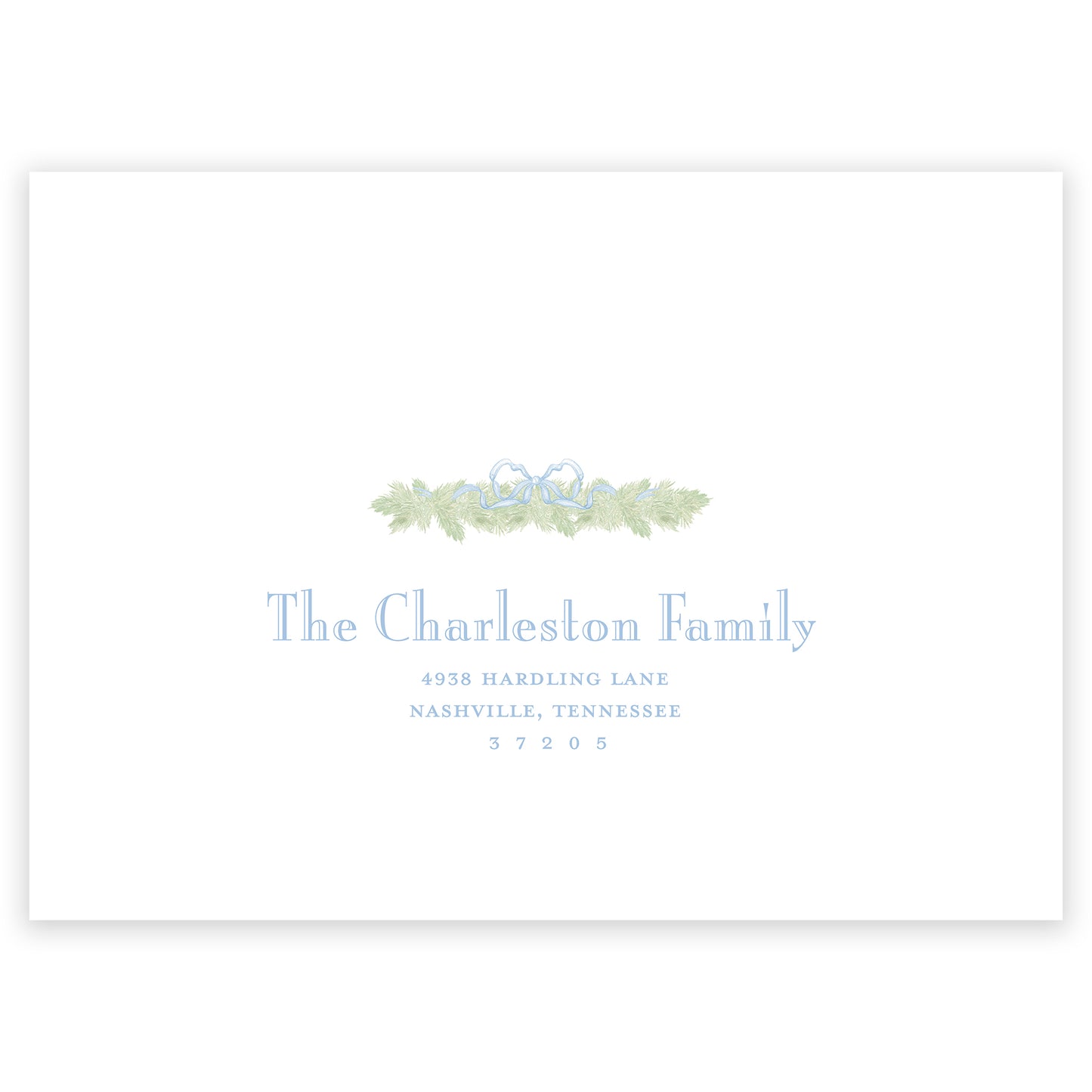 baby blue vine holiday card