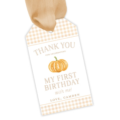 fall pumpkin party favor tag