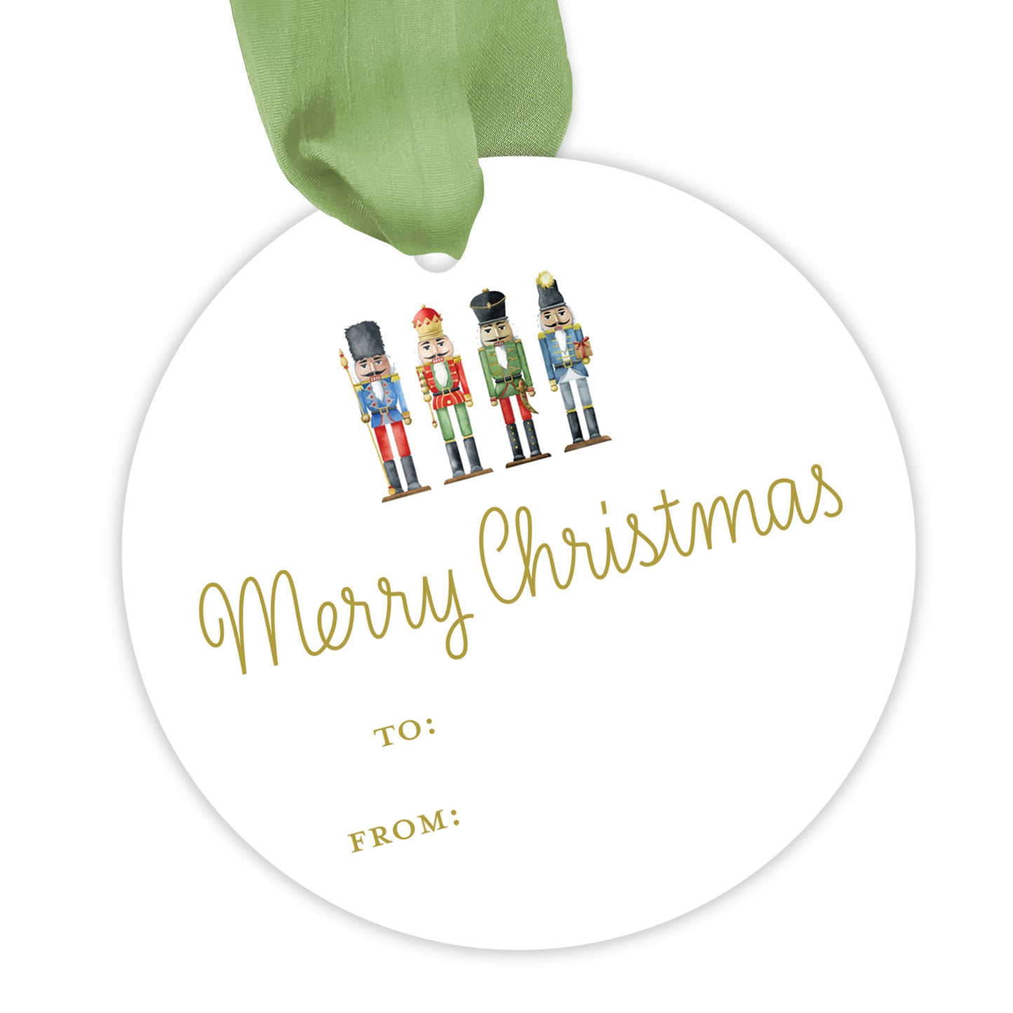 nutcracker fill-in round gift tag