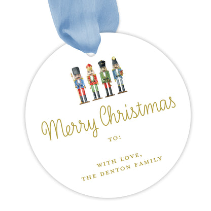 nutcracker round gift tag