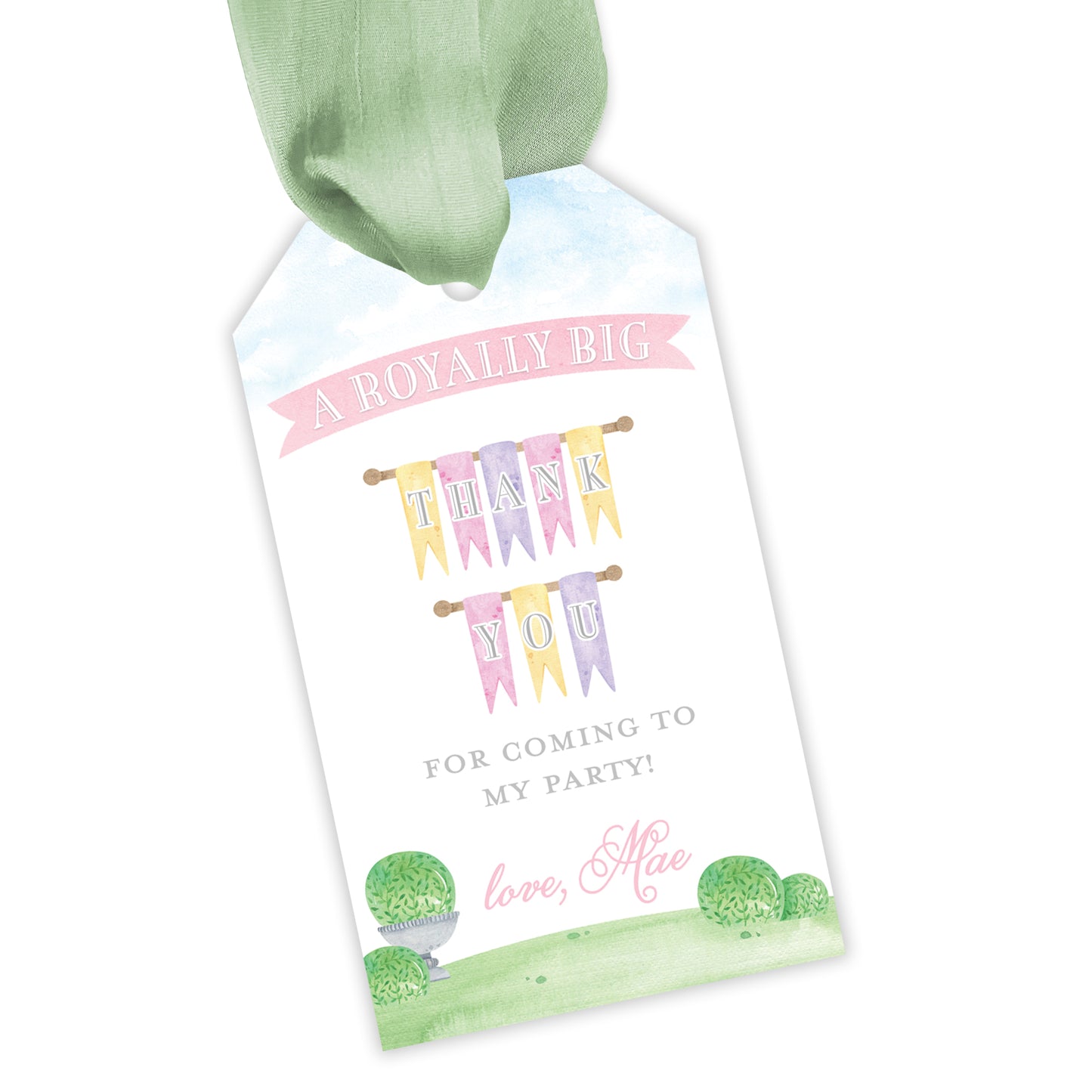 princess & knights party favor tag