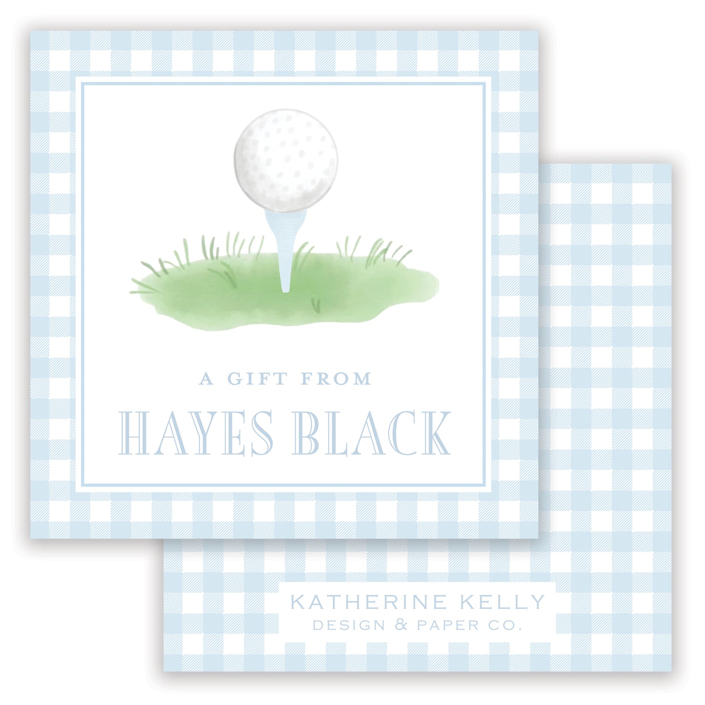 blue golf enclosure card