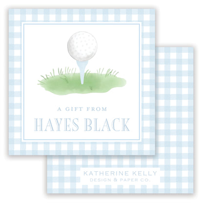 blue golf enclosure card