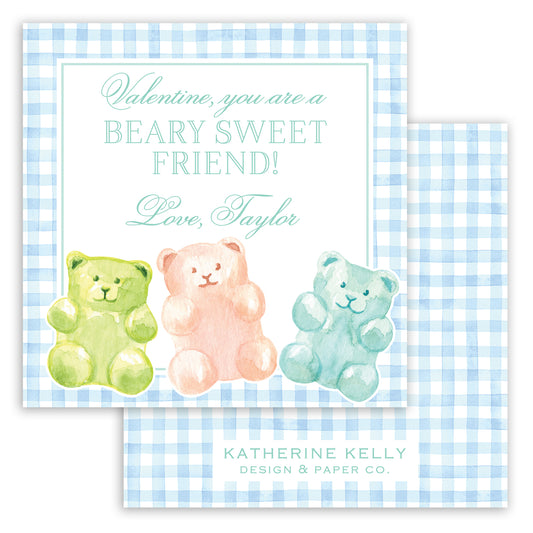 bear-y sweet blue gummy bear valentine