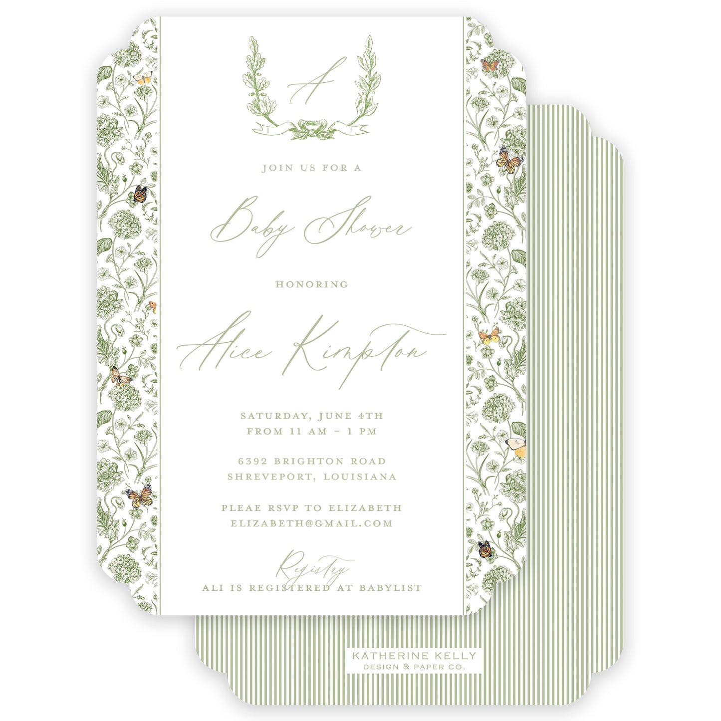 butterfly garden party invitation