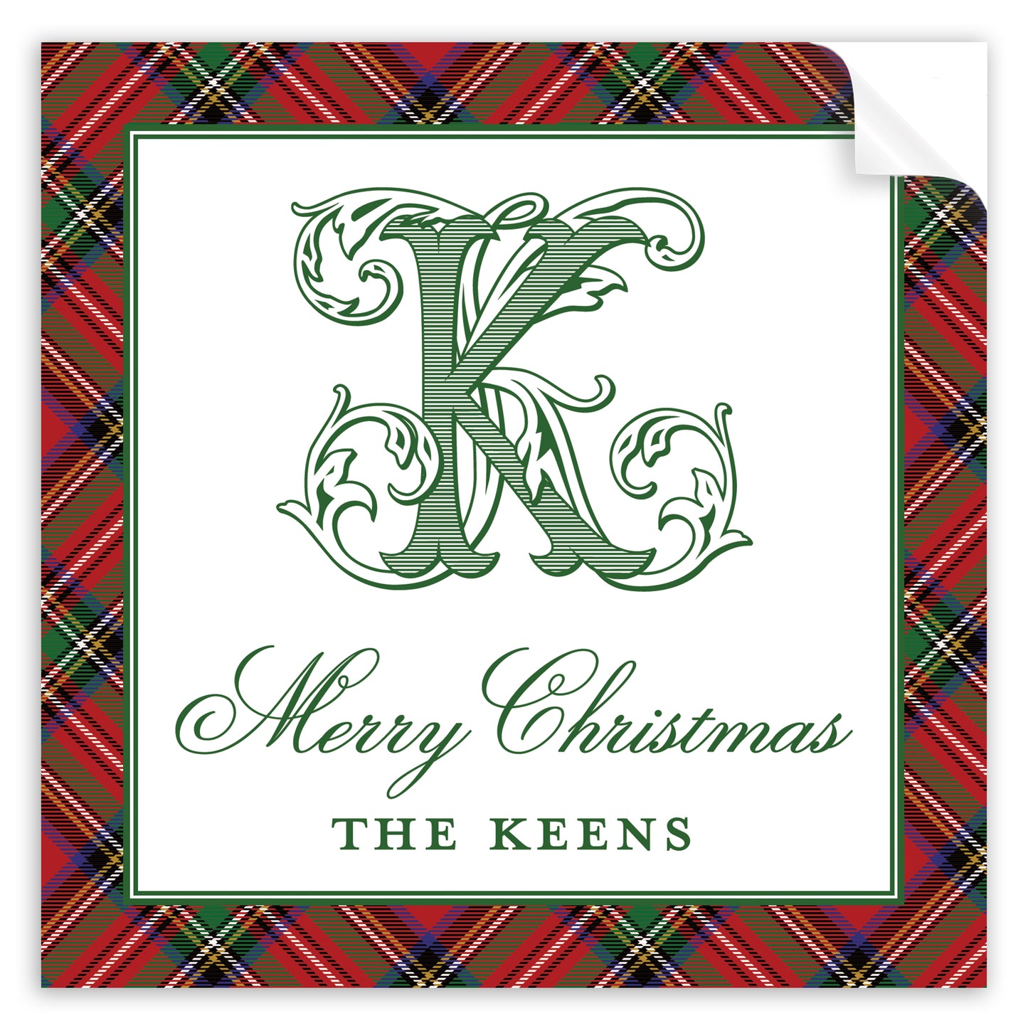 christmas tartan holiday stickers