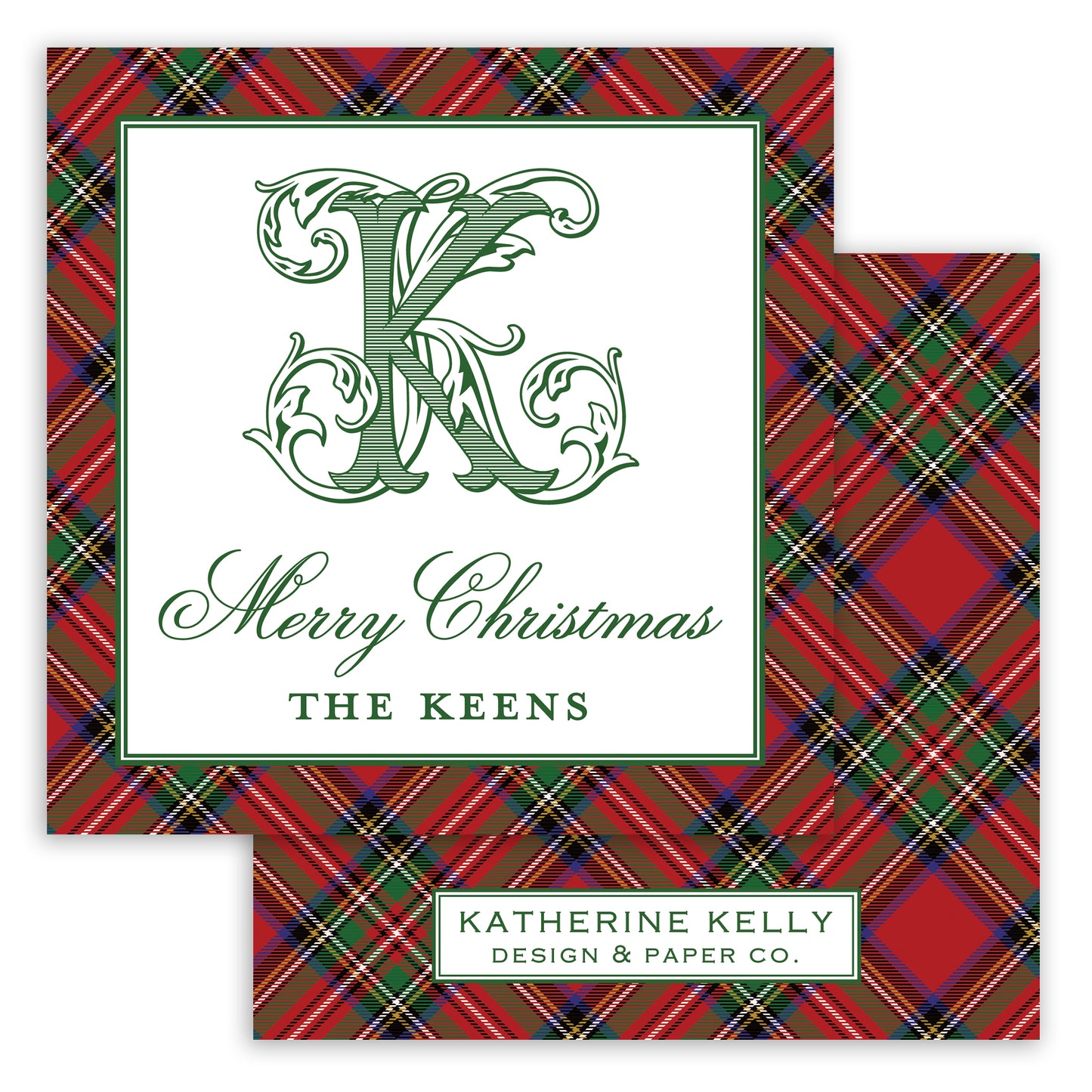 christmas tartan enclosure card