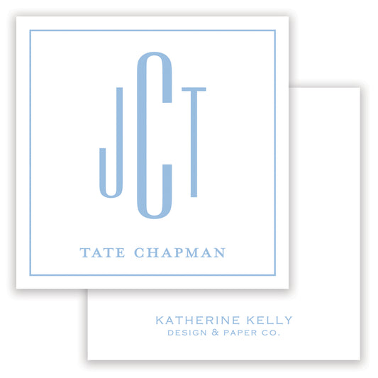 classic blue monogram enclosure card