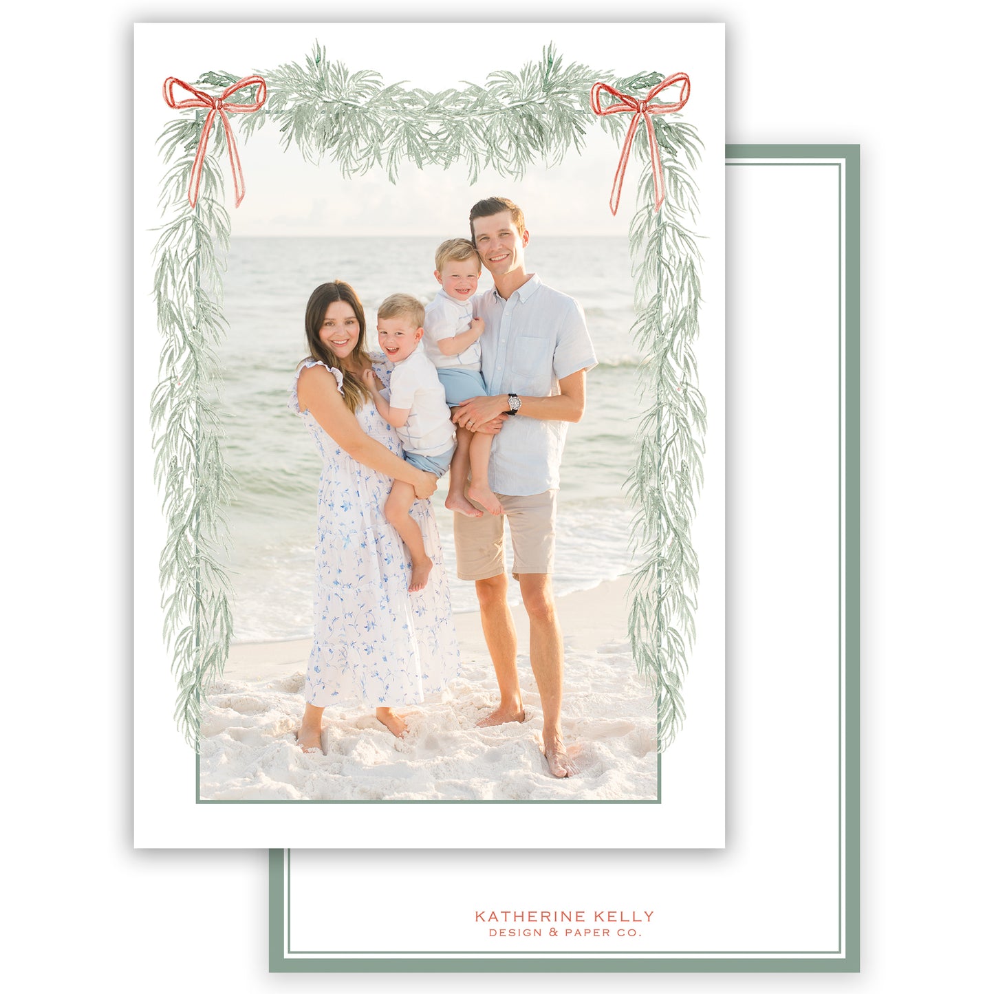 peppermint garland photo card