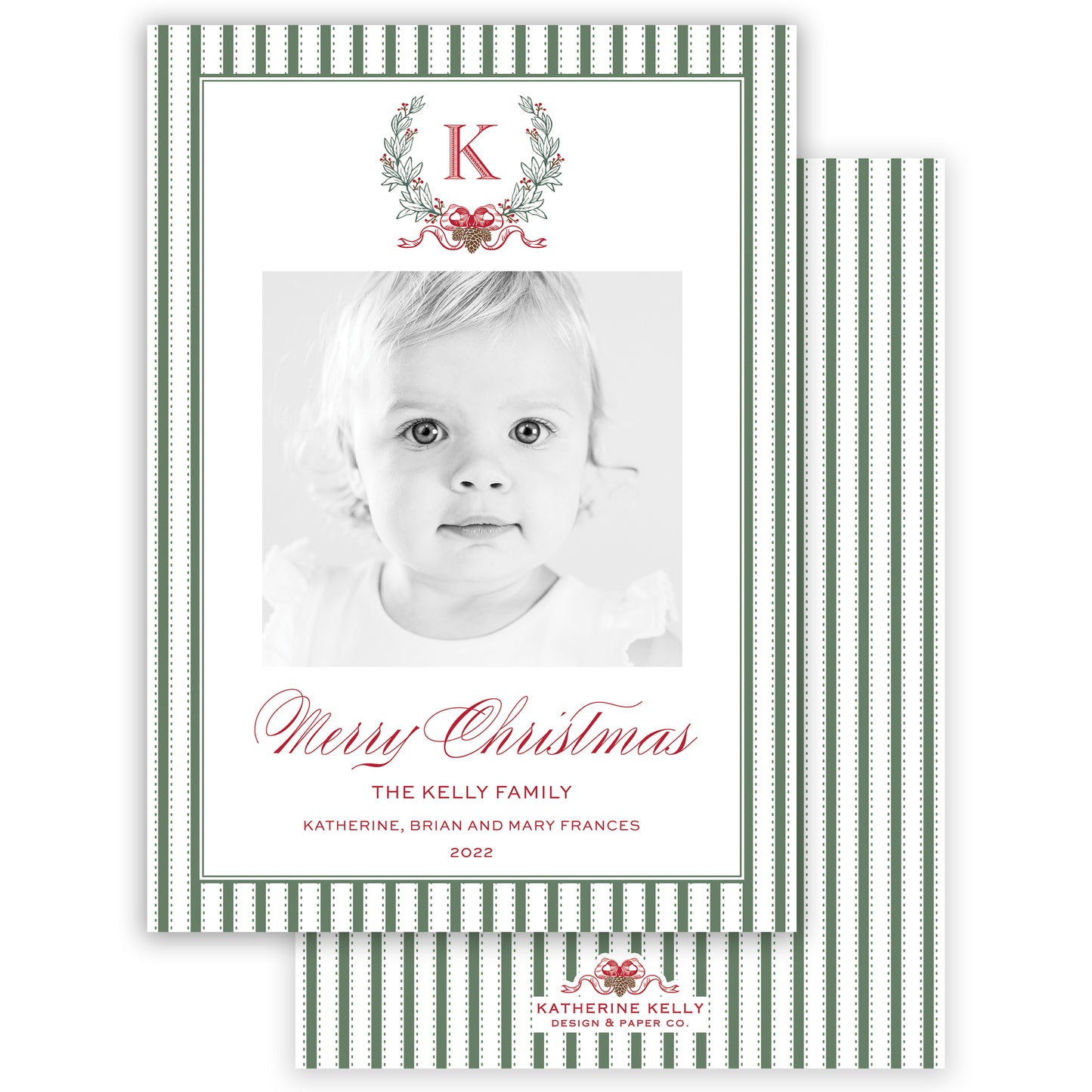 holiday hemstitch holiday card