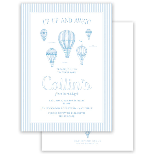 hot air balloon birthday invitation