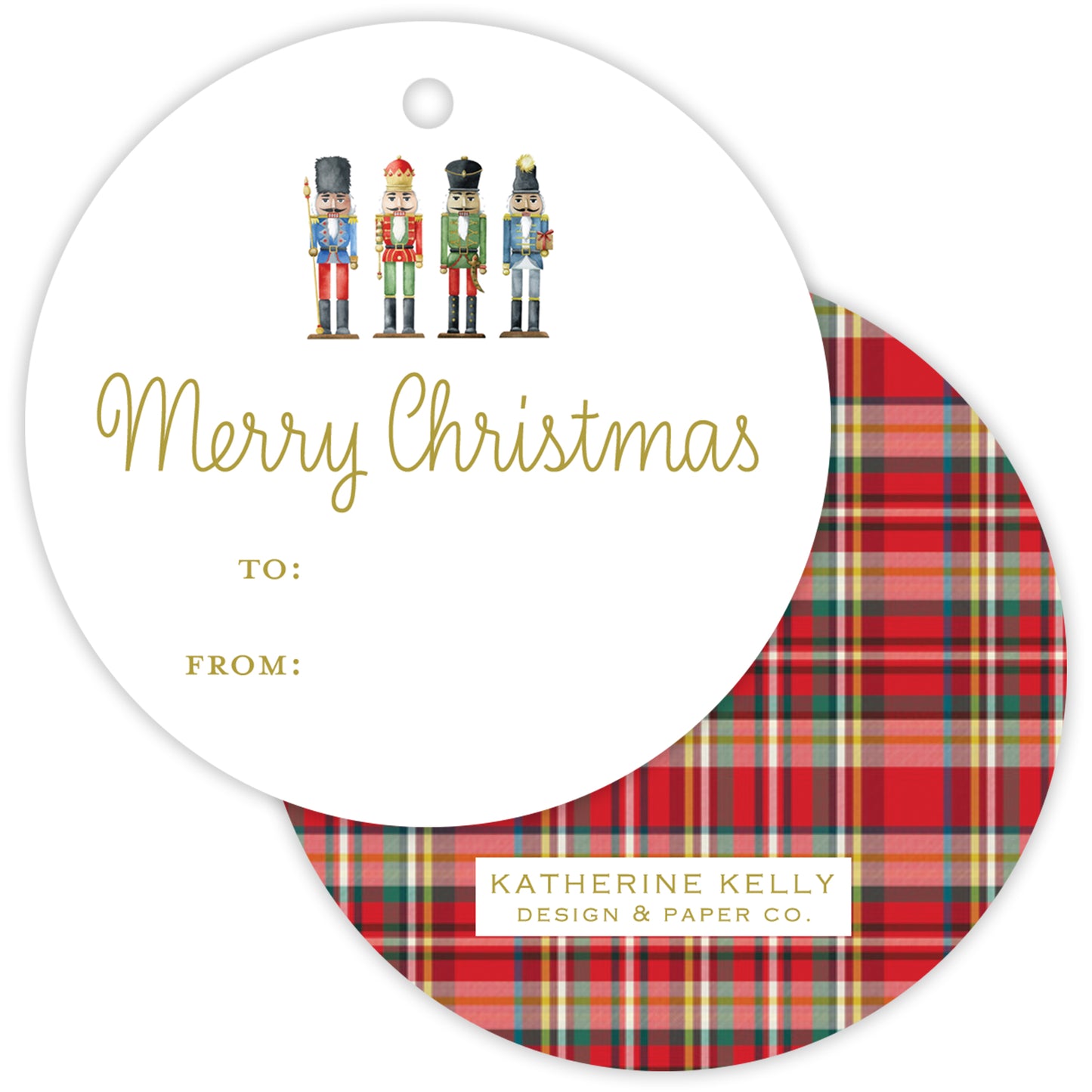 nutcracker fill-in round gift tag