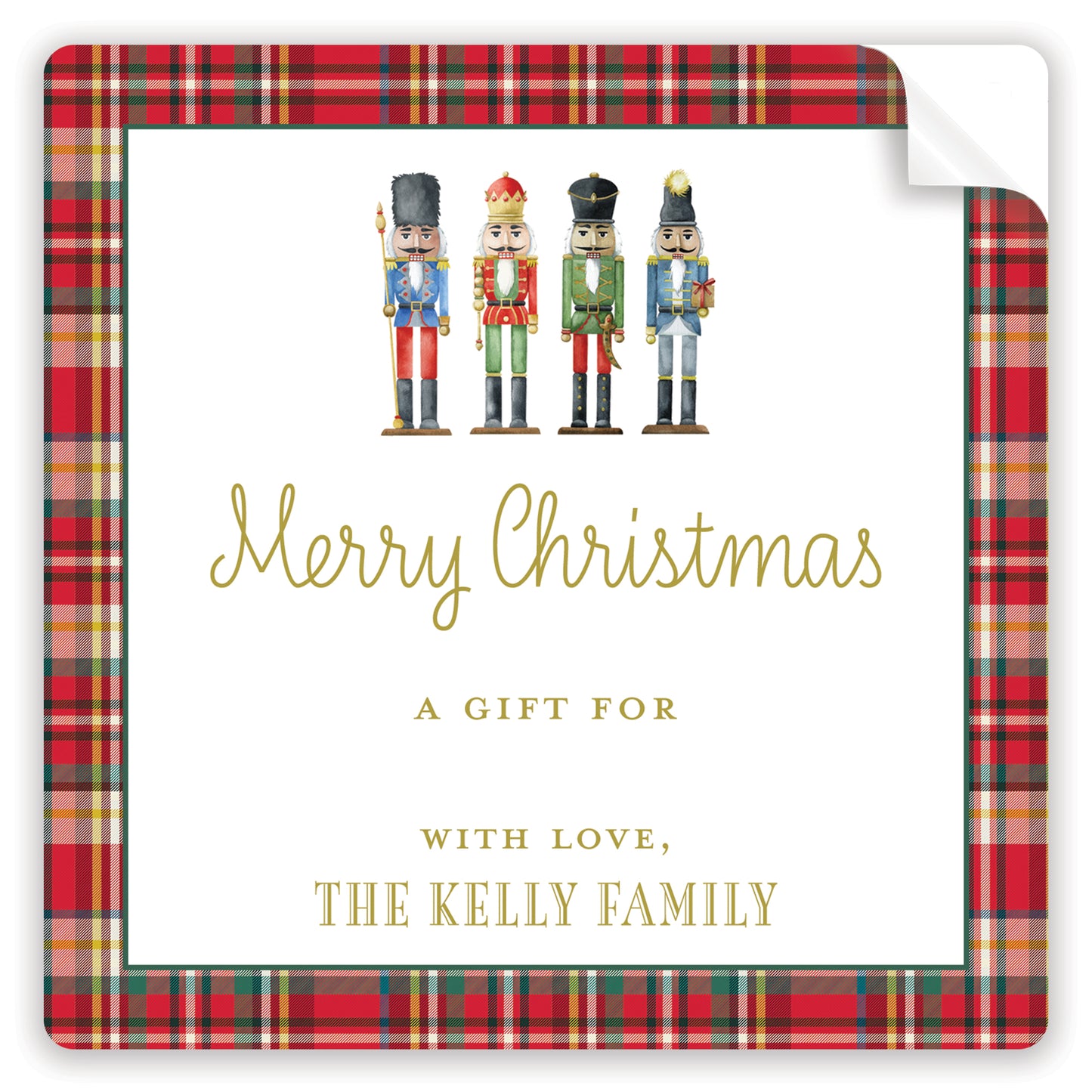 plaid nutcracker personalized stickers