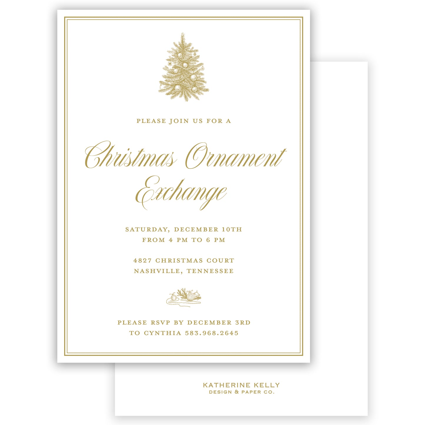 gold holiday party invitation