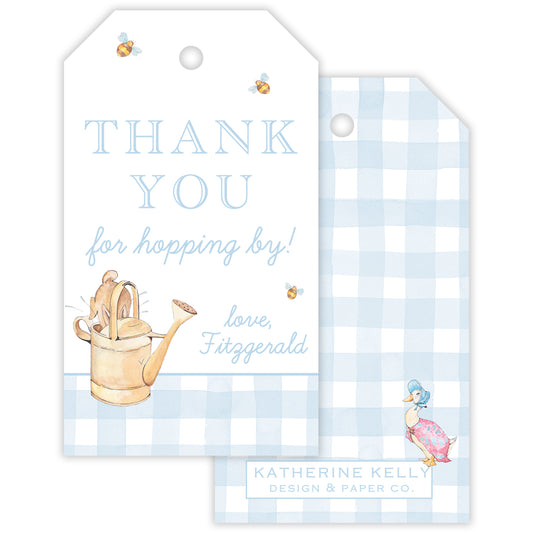 blue peter rabbit party favor tag