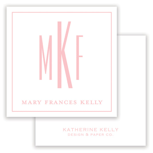 classic pink monogram enclosure card