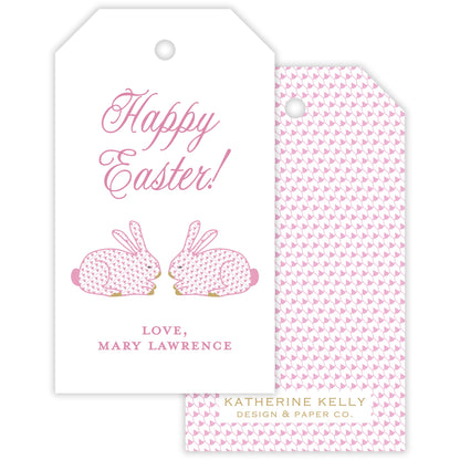 pink herend bunny easter tag