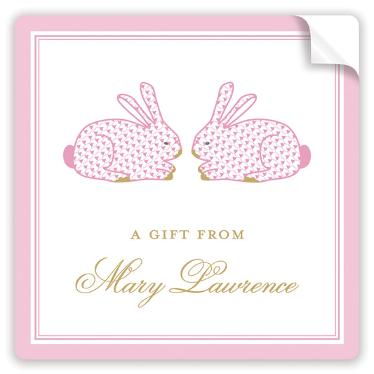 pink herend bunny stickers