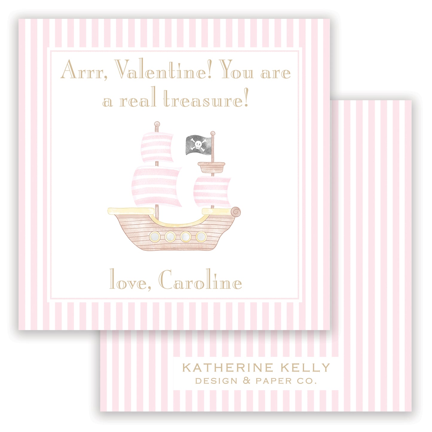 pink pirate ship valentine