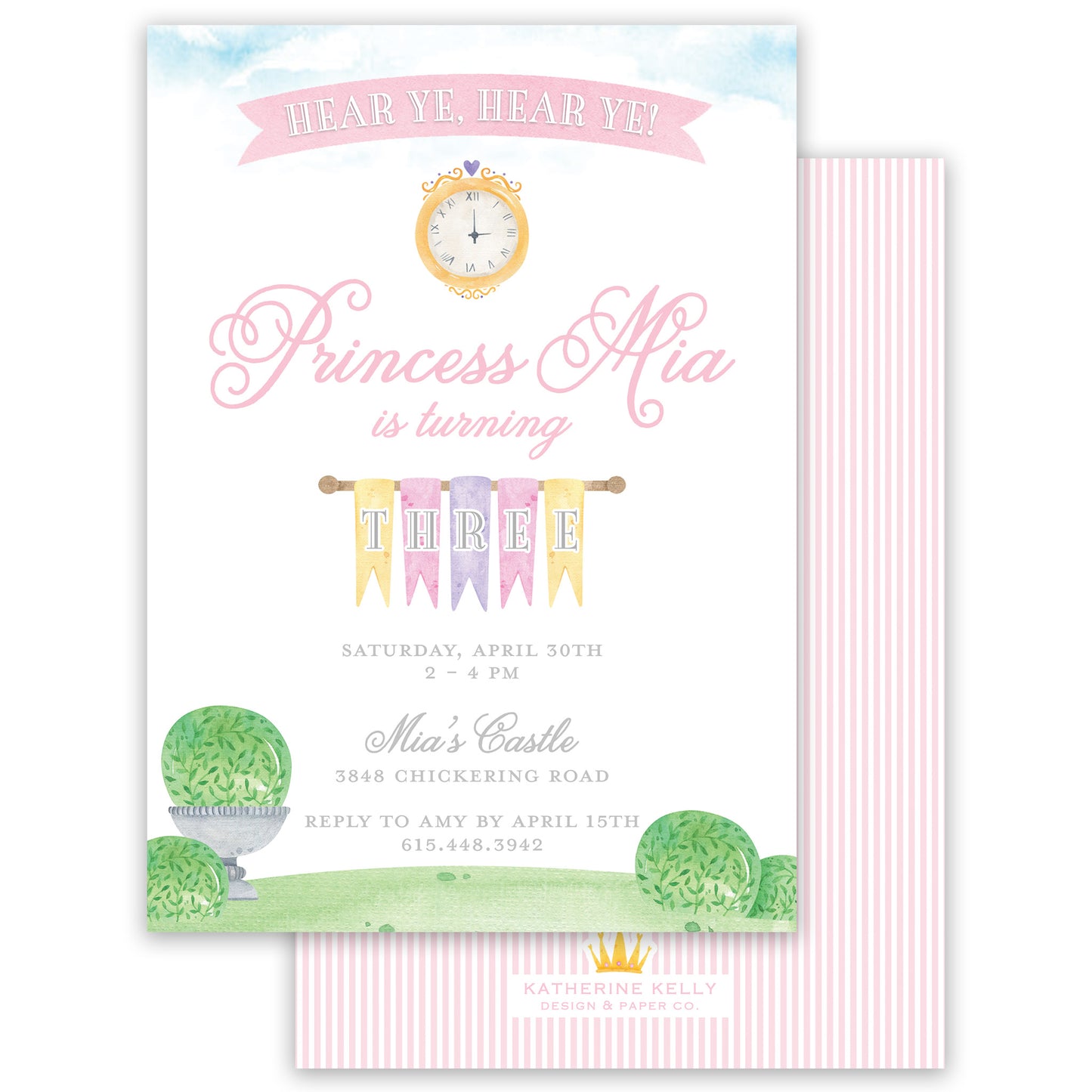 princess & knights birthday invitation