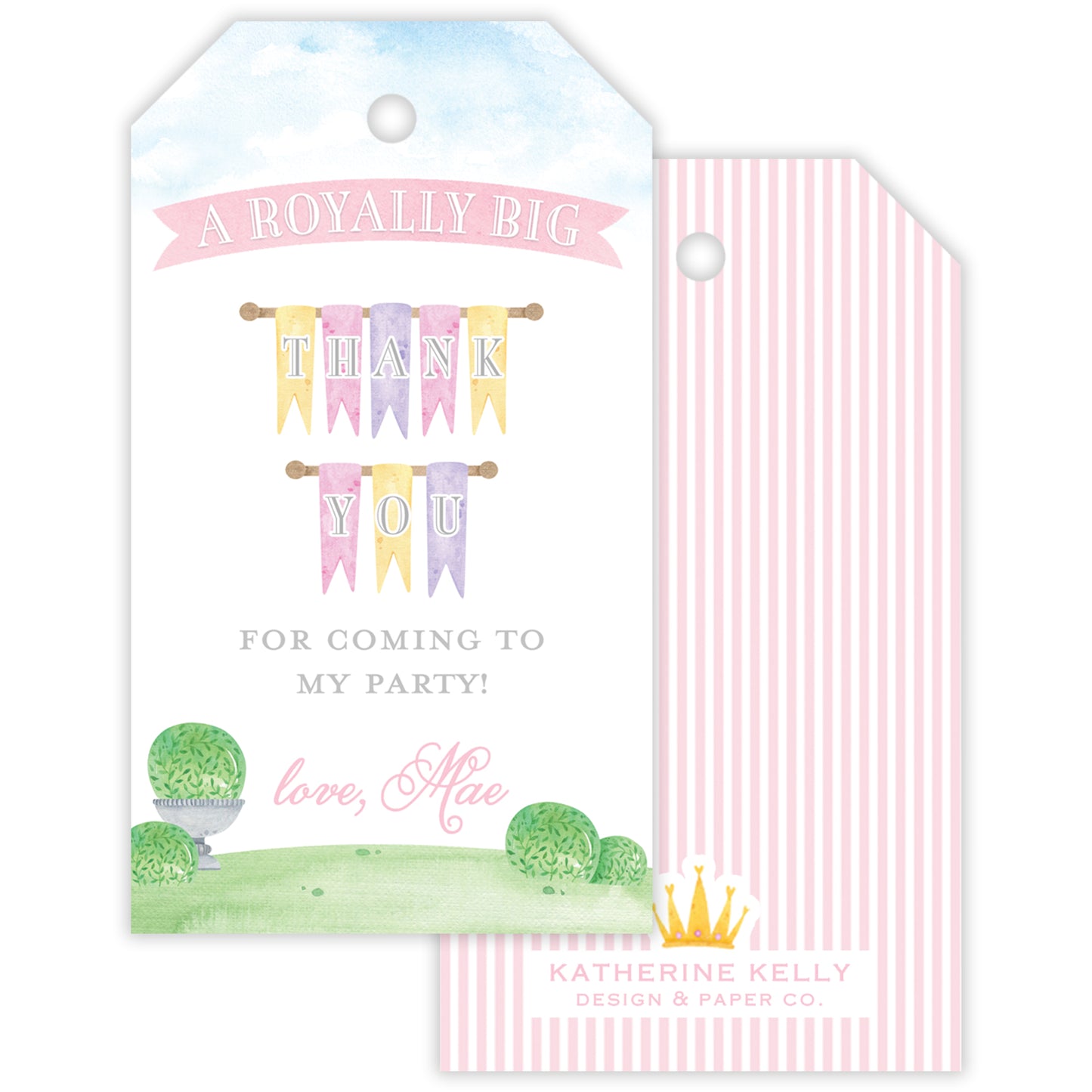 princess & knights party favor tag