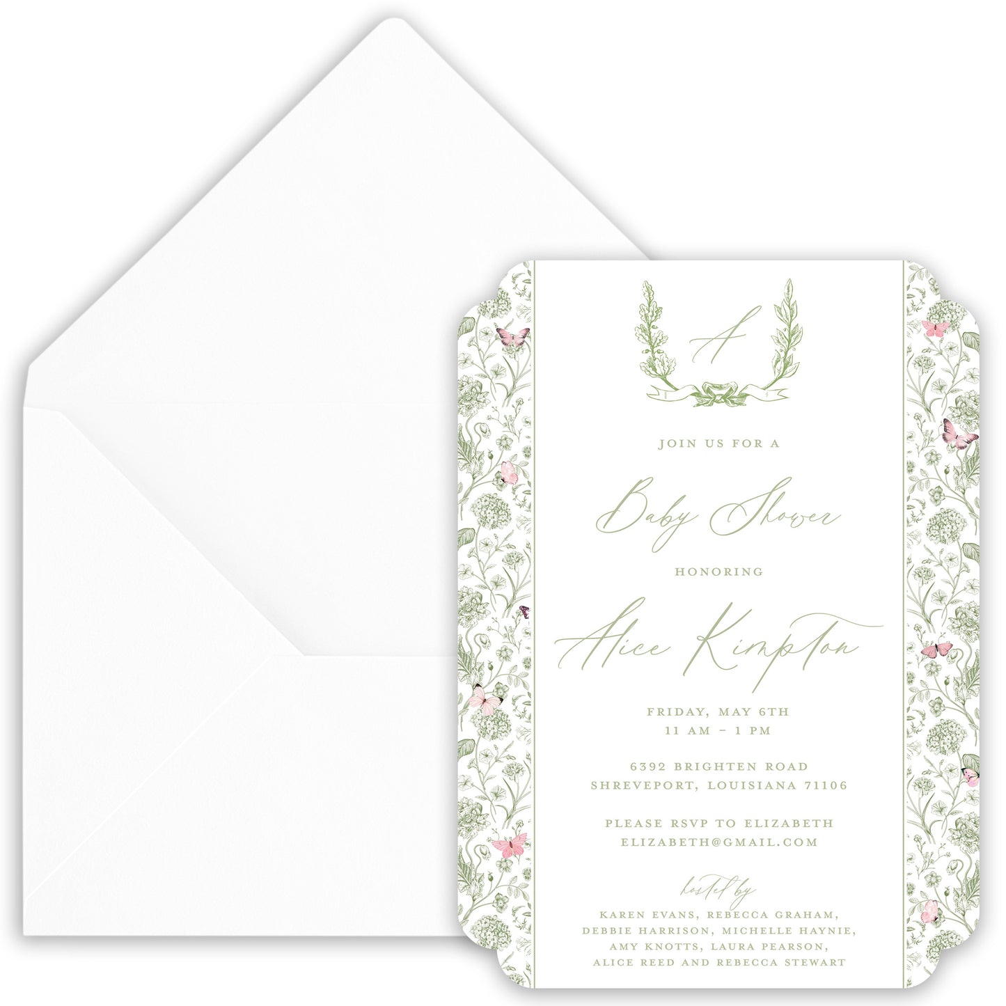 butterfly garden party invitation