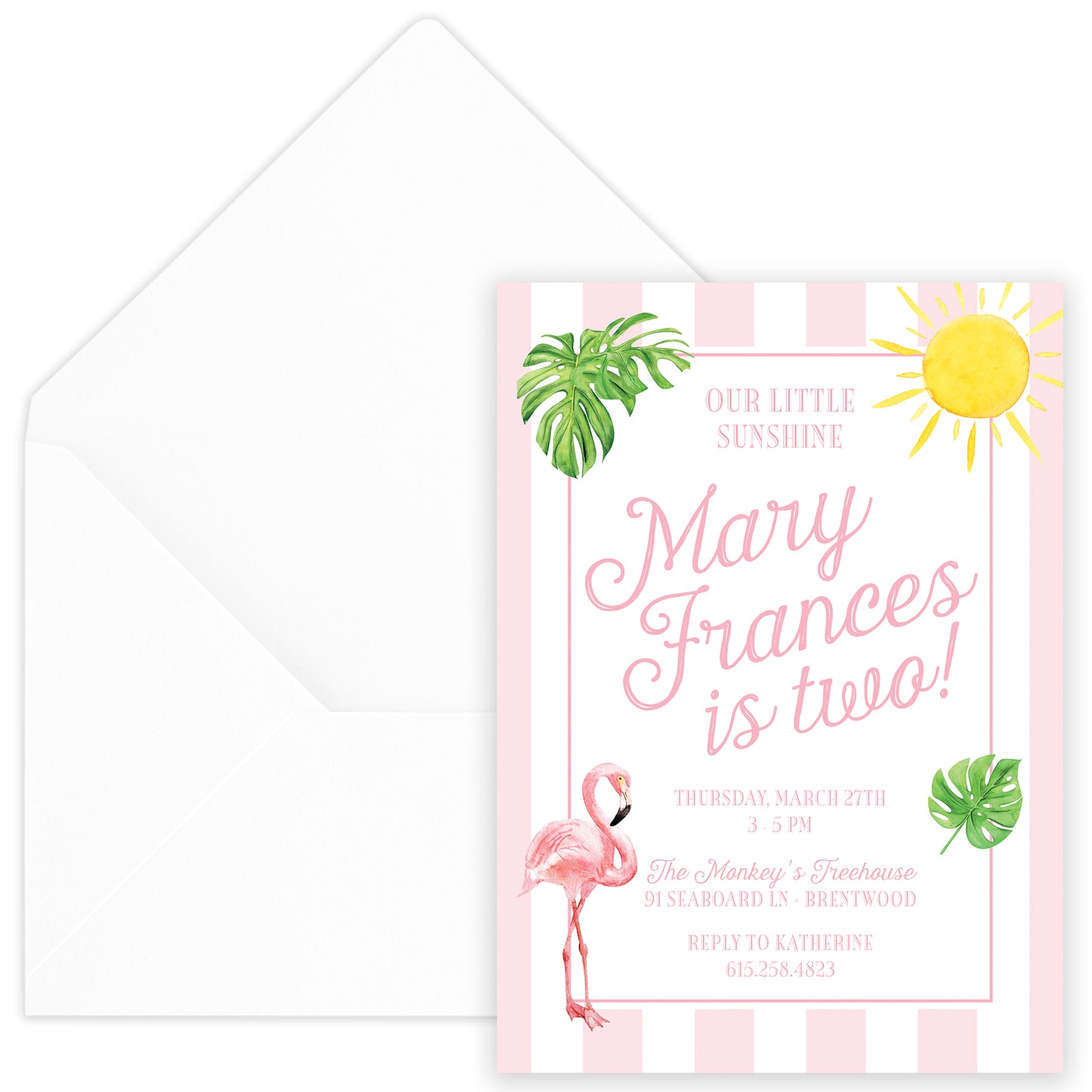 sunshine cabana birthday invitation