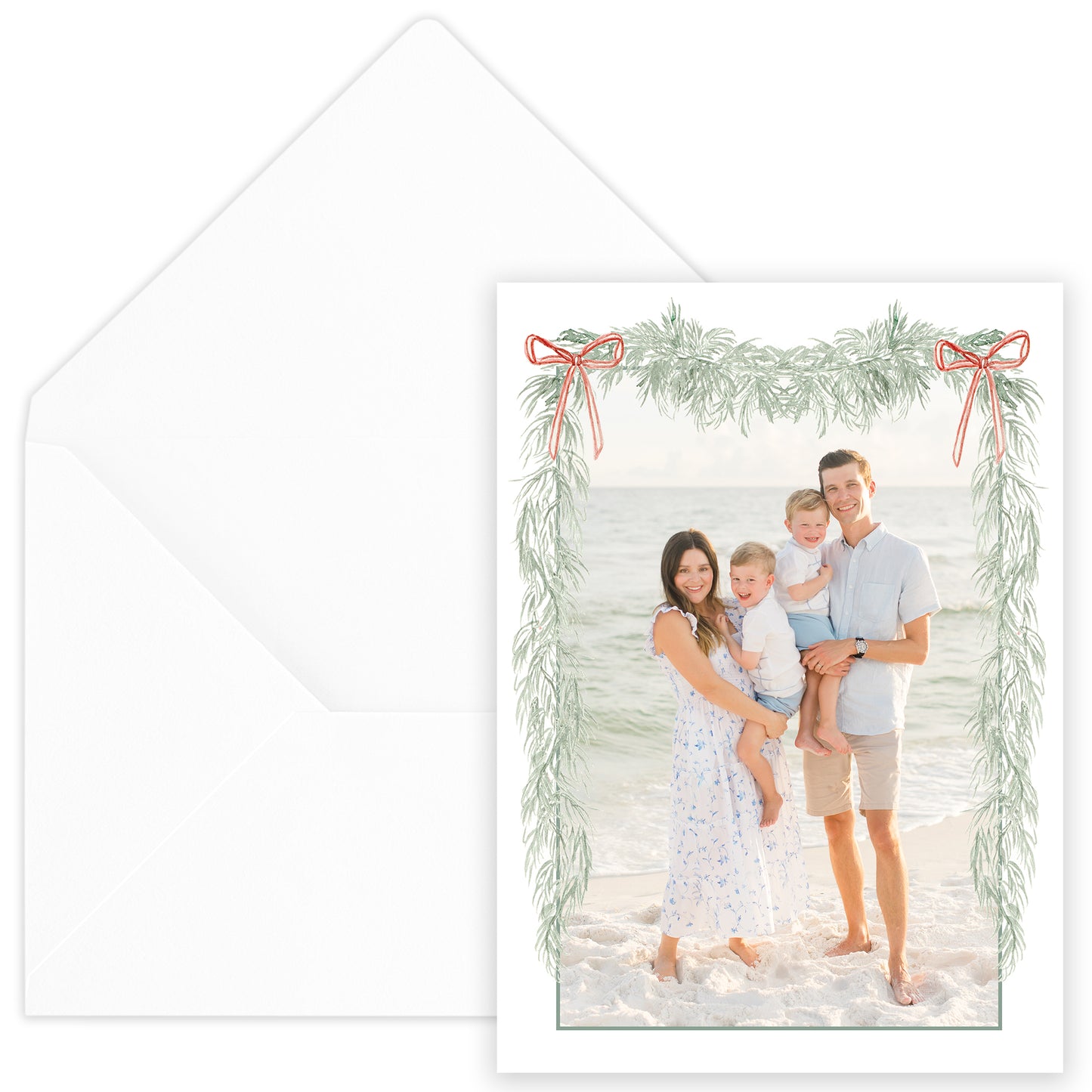 peppermint garland photo card