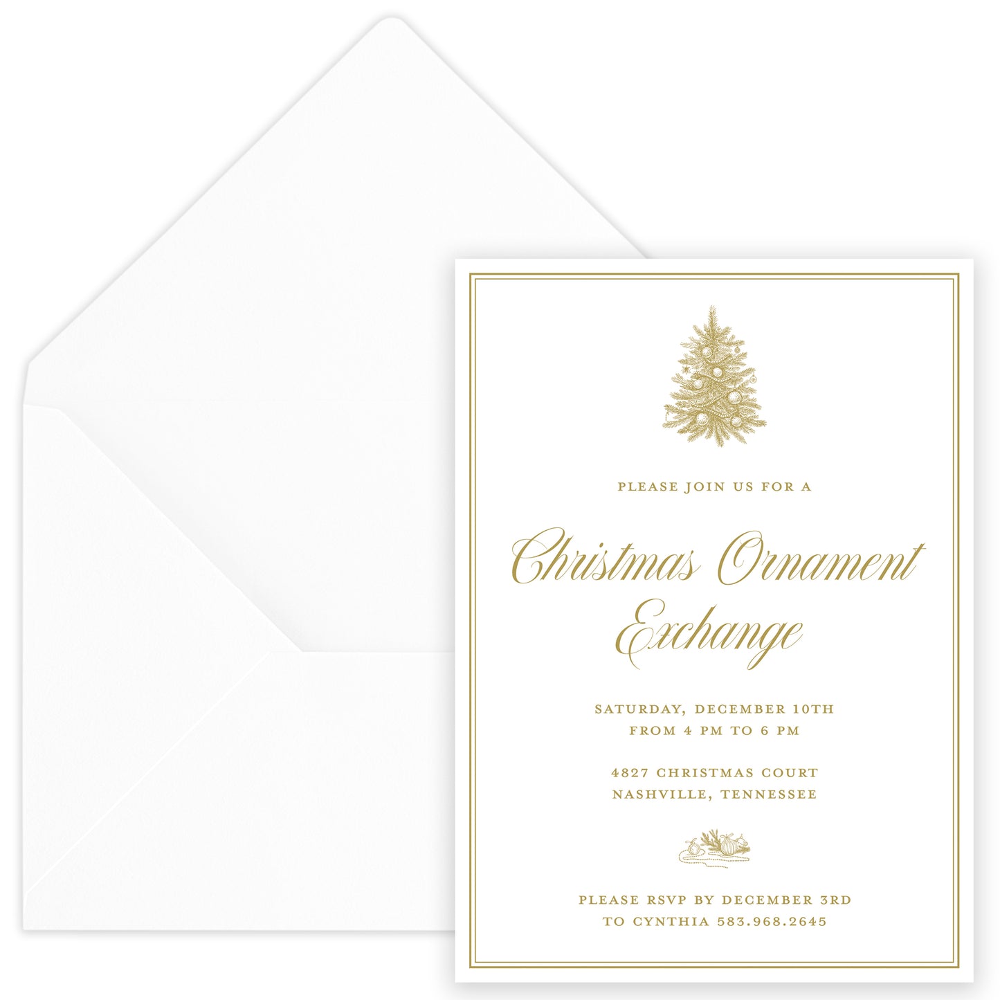 gold holiday party invitation