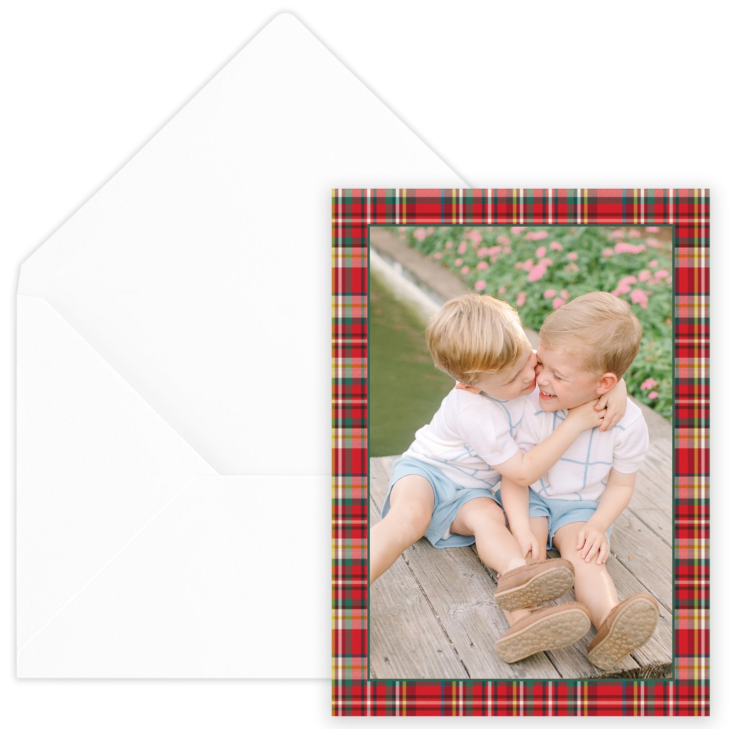 nutcracker plaid portrait full photo card