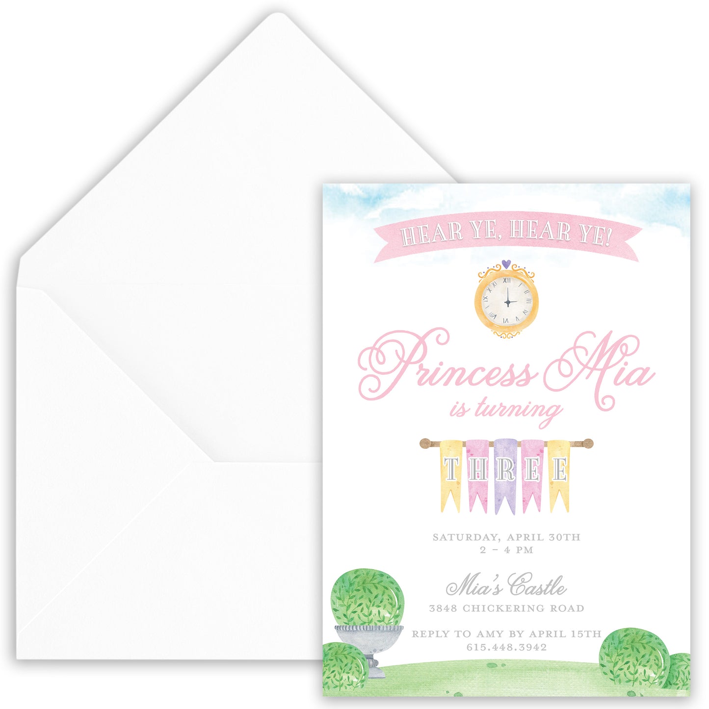 princess & knights birthday invitation