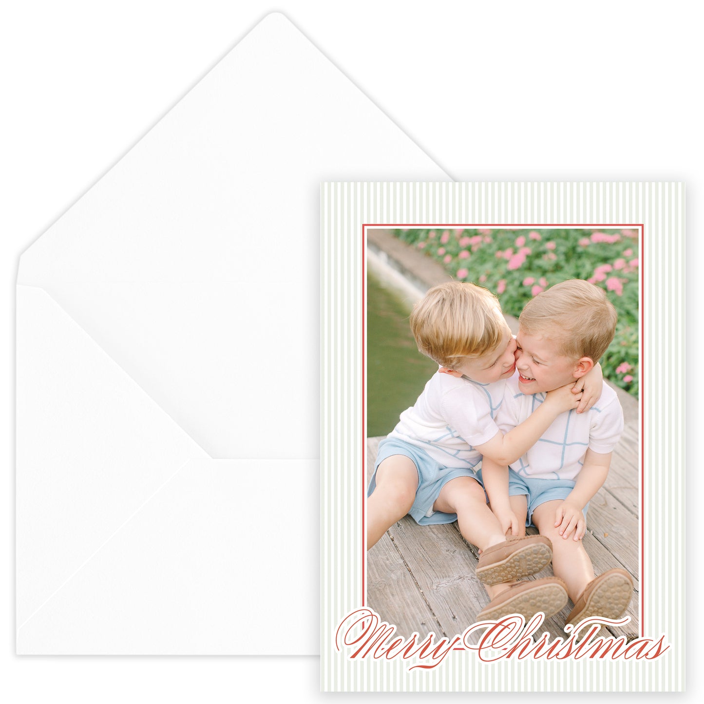 peppermint stripe photo card