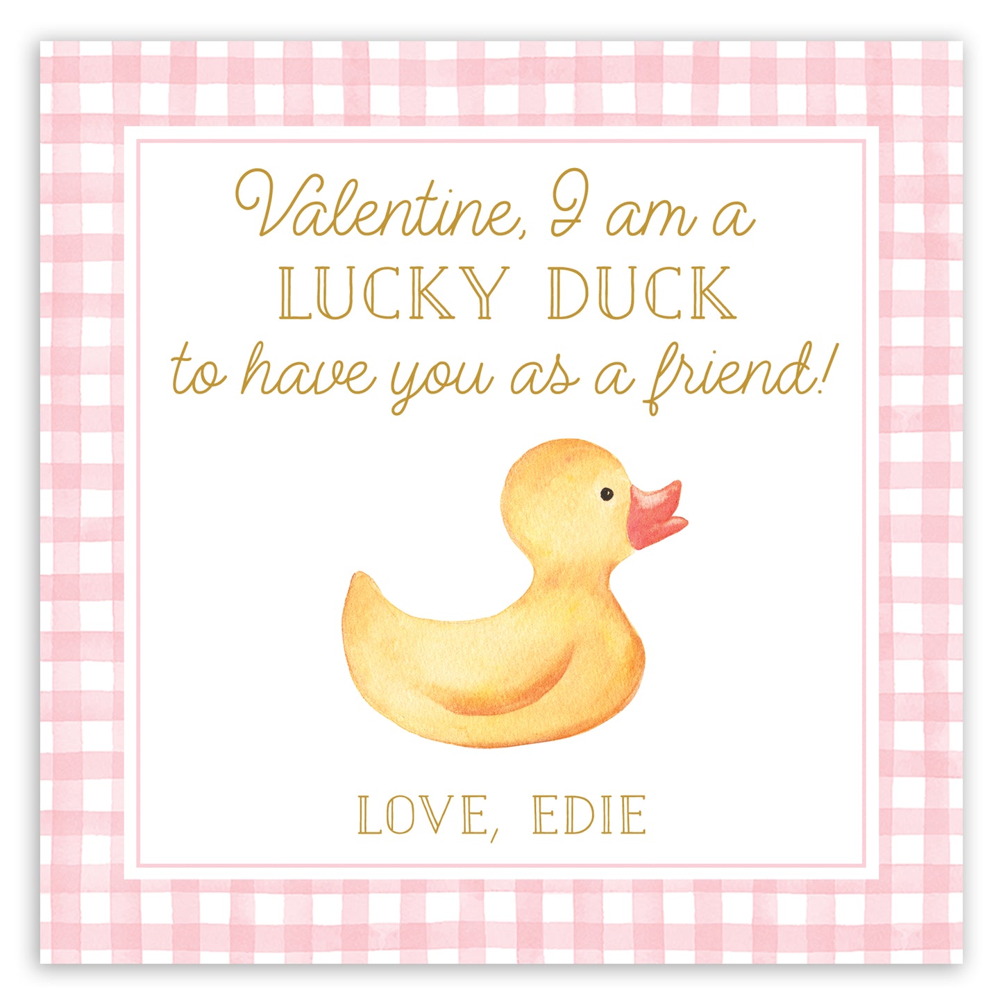 pink rubber ducky valentine