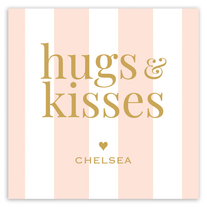 gold hugs & kisses valentine printable